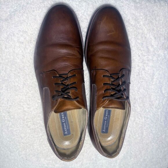 Aston Grey Collection 1013159 Legaoni Men's 12 Brown Leather Oxfords  Shoes - Picture 9 of 9